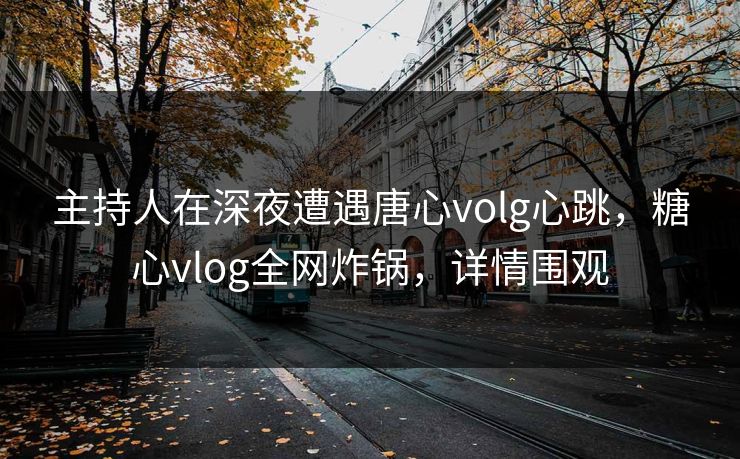 主持人在深夜遭遇唐心volg心跳，糖心vlog全网炸锅，详情围观