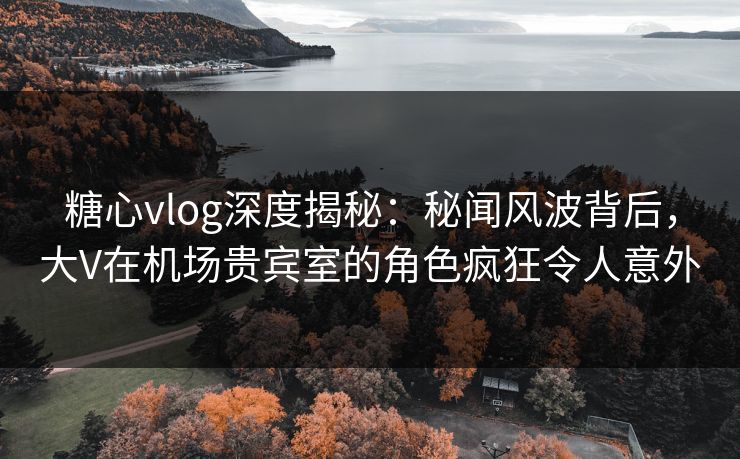 糖心vlog深度揭秘：秘闻风波背后，大V在机场贵宾室的角色疯狂令人意外