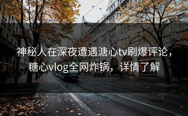 神秘人在深夜遭遇溏心tv刷爆评论，糖心vlog全网炸锅，详情了解
